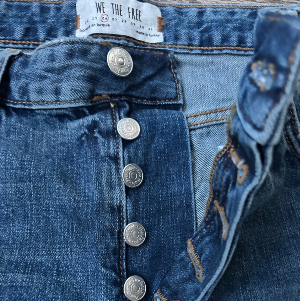 NWT Free People Distressed Button Fly Jeans Size 26 - Picture 7 of 10